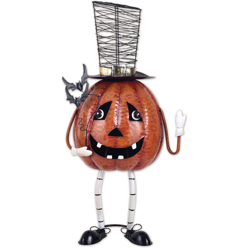 Solar "Silly Willy" Pumpkin Wobble Sculpture 26"