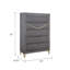 Commode haute Semy, stratifié marbre gris anthracite, or