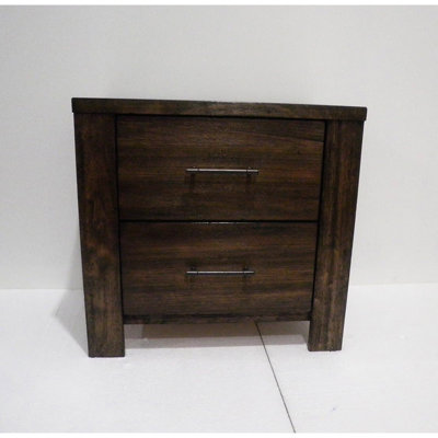 Oak Wooden Nightstand With 2 Drawers For Bedroom Luxury In Oak Finish, Fascinate