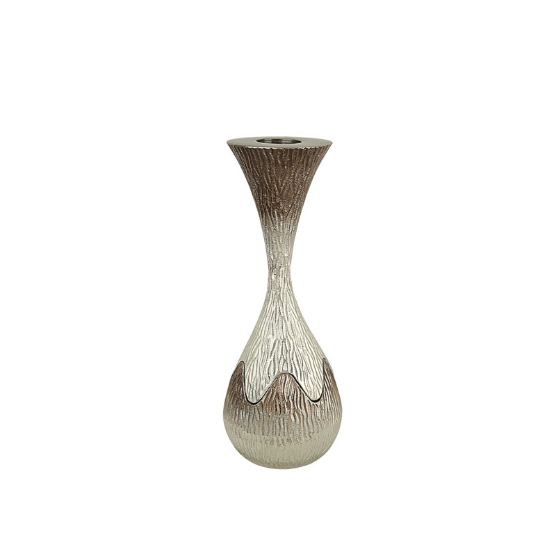 Aluminum Tabletop Candlestick, 9.75" H x 3.25" W x 3.25" D