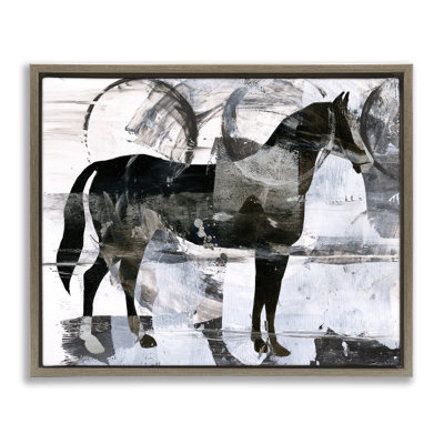 Art mural sur toile à motif de cercle et cheval par Ethan Harper