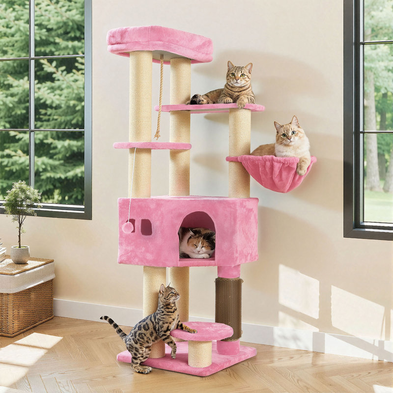 157 H Cat Tree, Pink