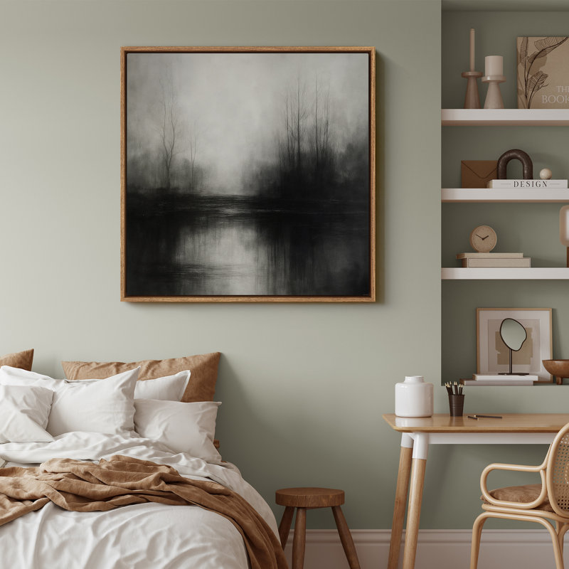 Art mural encadré abstrait rétro antique classique pour chambre à coucher, H 16 po x l 16 po, Naturel