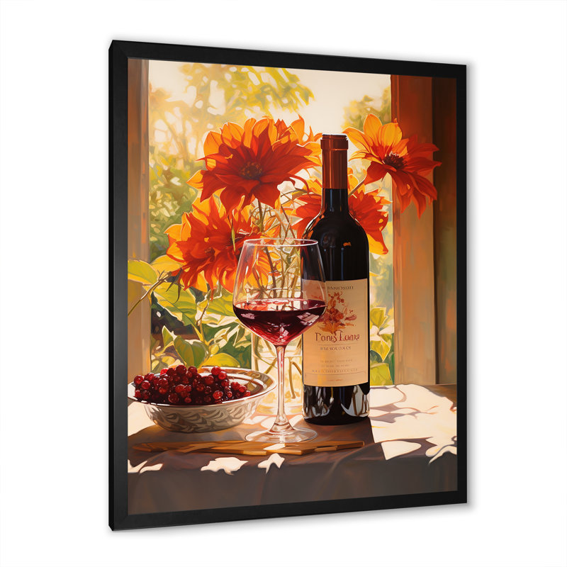 Sangrias Spirit II - Wine, reproduction d'art mural, H 20 po x l 12 po x P 1 po, Cadre simple noir