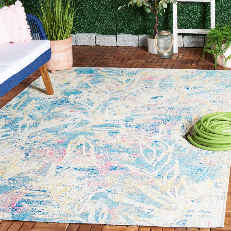 Tapis d'intérieur / extérieur à motif floral Barbados 500 Performance, Rectangle 5'3" x 7'6"