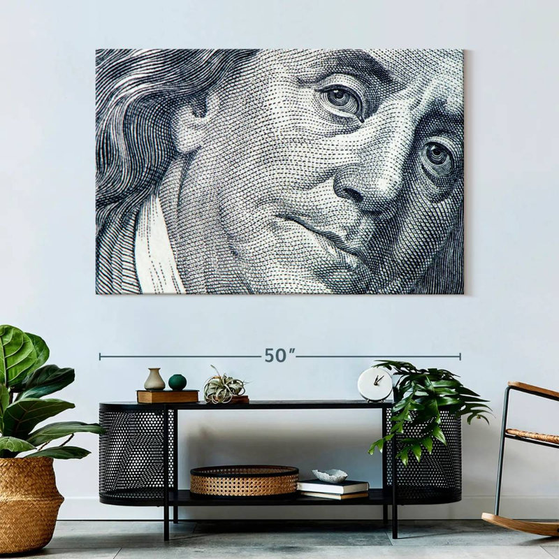 Leisha Benjamin Franklin Face, 34" H x 51" W