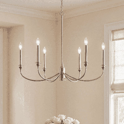 Bravelle 6-Light Chandelier in Satin Nickel