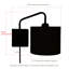 Ahmara Swing Arm Black Plug in Wall Light with Shade-322205207