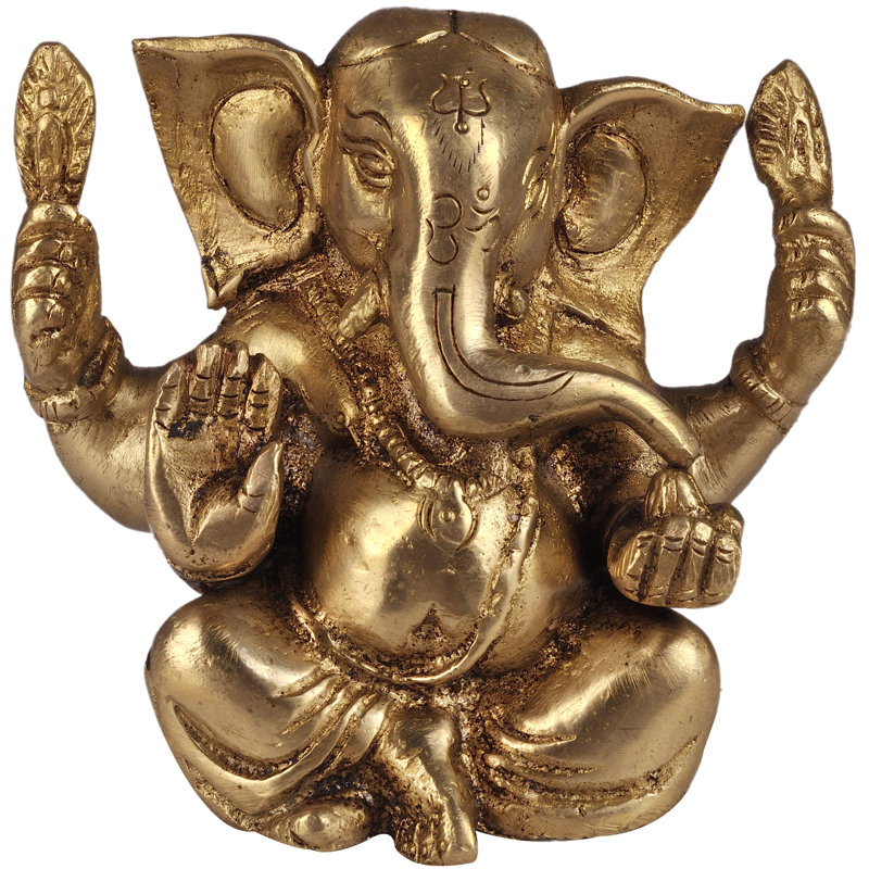 Statue de bébé Ganesha appréciant Modak