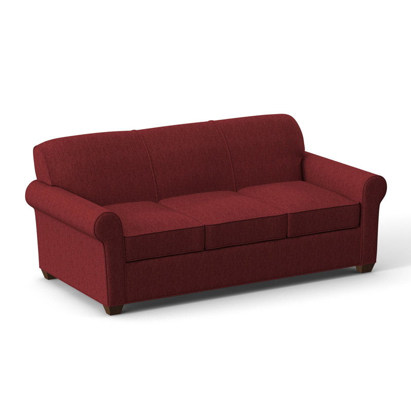 Finn 83" Rolled Arm Sofa Bed with Reversible Cushions, Montana Walnut, Dorset Cherry, Hybrid