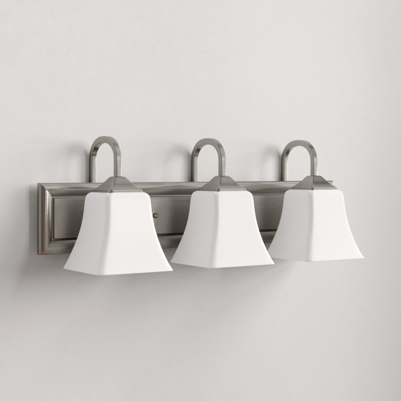 Éclairage pour salle de bain 3 lumières, Nickel satiné