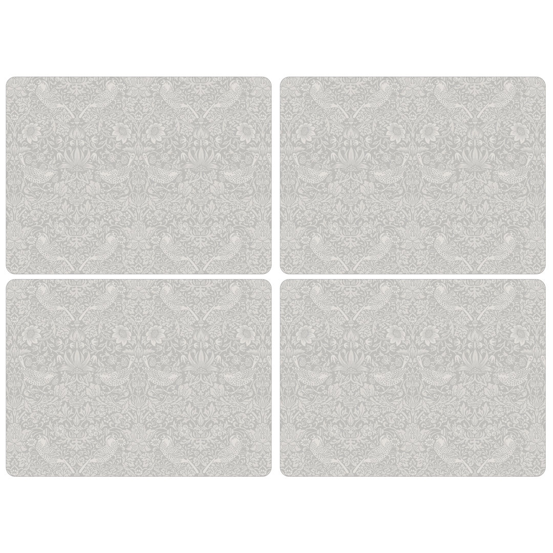 Pimpernel x Spode Morris & Co.Strawberry Thief 4 Placemats - Cork Backed Table Mats with Heat Resistance and Stain Protection, Suitable for Everyday Dining and Entertaining - Image 2