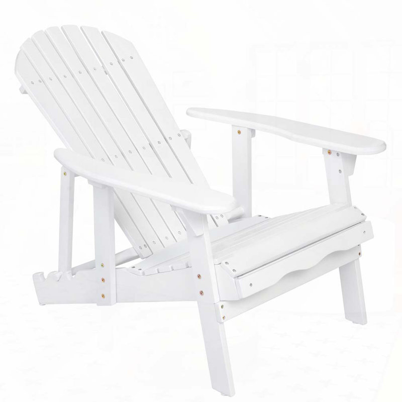 Chaise Adirondack d'extérieur en bois, Blanc