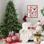 Arbre de Noël pleine forme 7,5 pi avec 2441 pointes - aiguilles mixtes en PE / PVC, base large pour grands espaces, structure à charnières pour une installation facile, support en métal pour un soutien solide