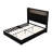 Queen Size Velvet Tufted Soft Bed Frame With USB Port And Night Light,52'' High Headboard With Rivet Decoration, Wing-Back Platform Bed With Headboard Shelf, Black-769682892-769682894