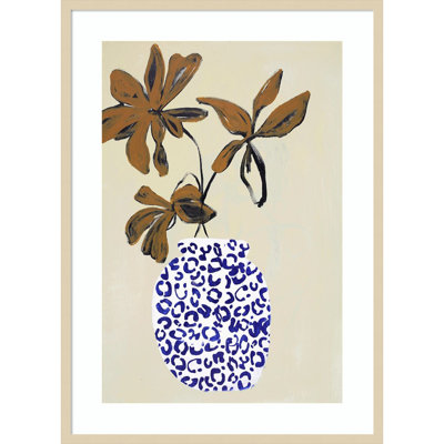 Blue and Brown Floral Ambience Photo Print