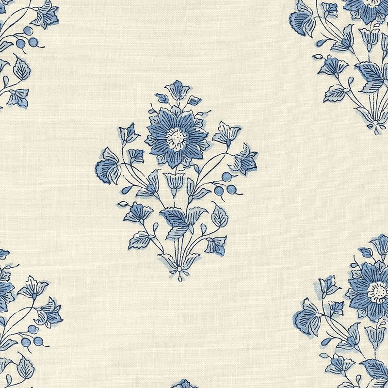 Tissu Beatrice Bouquet, Indigo