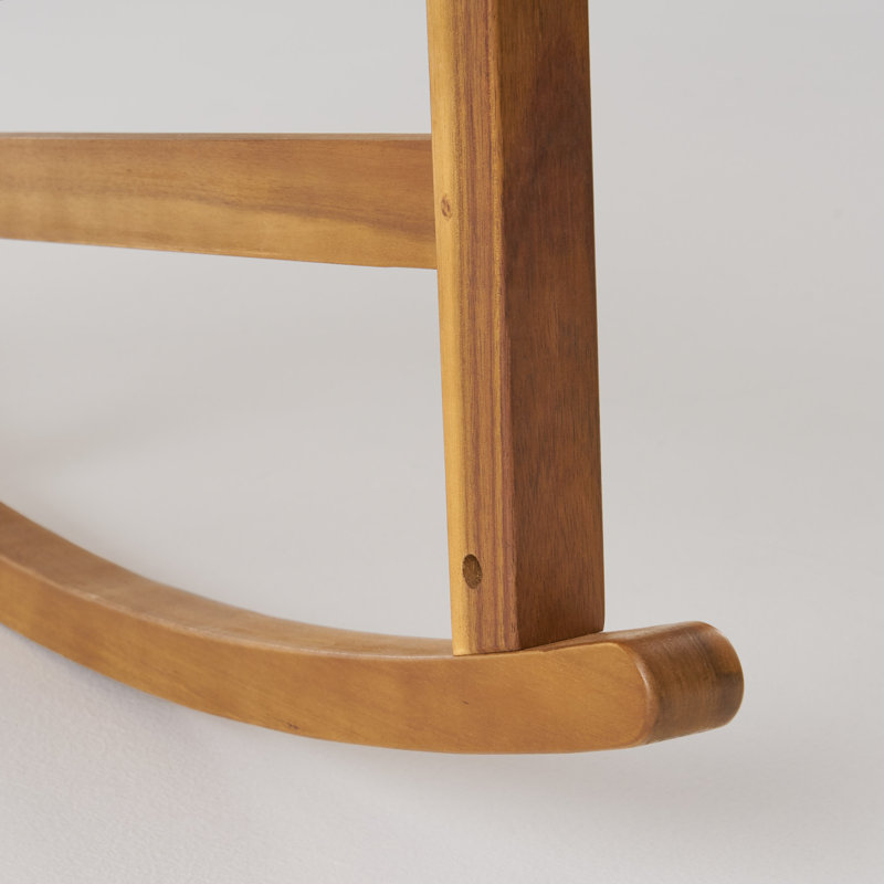 Chaise berçante en bois massif Mccomb, Teck