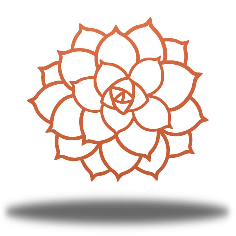 Boho Plants & Flowers Wall Decor on Metal, Coral, 12" H x 12" W x 0.06" D