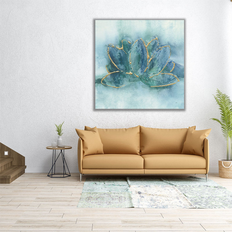 Bouddha lotus - reproduction d'art sur toile, H 12 po x l 12 po