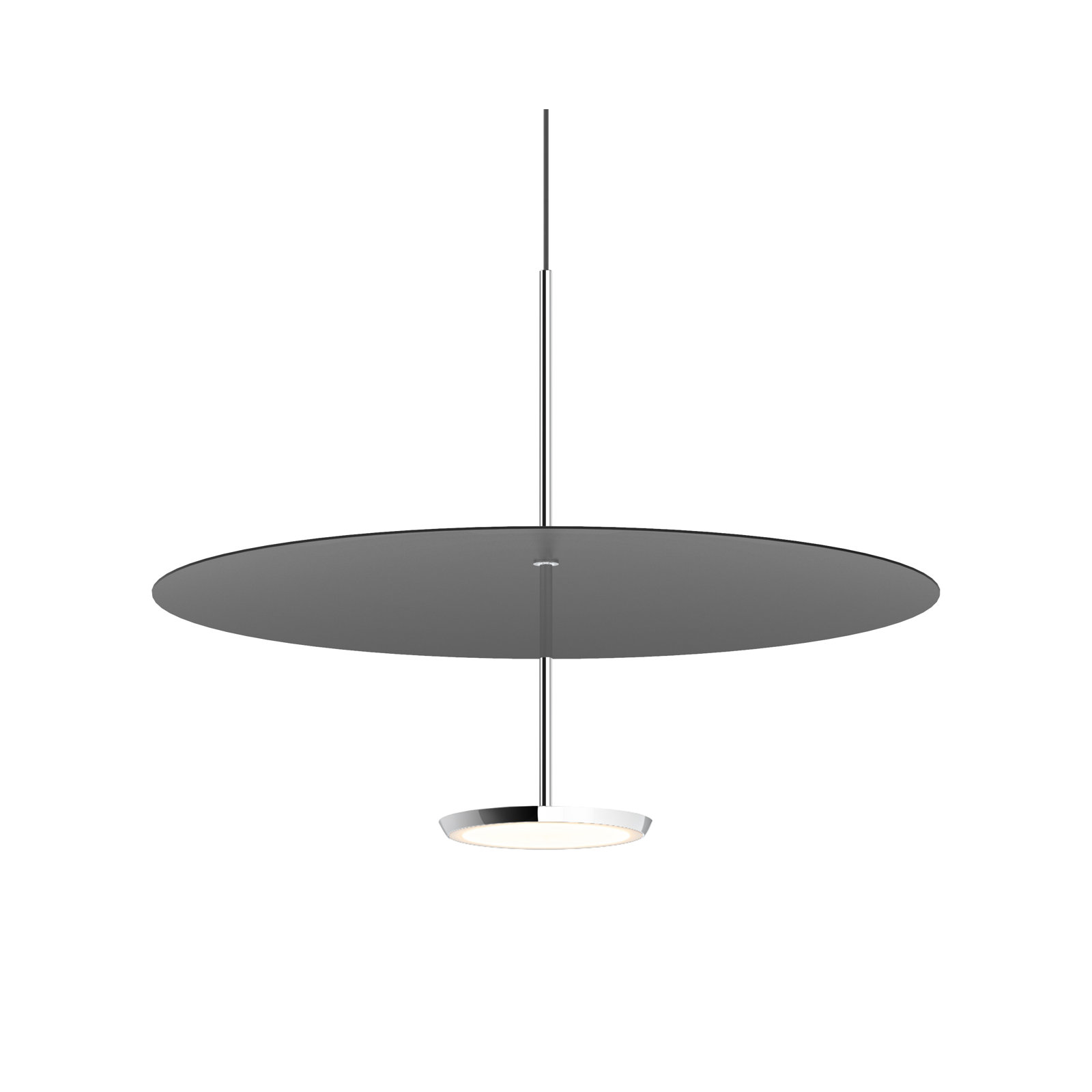 Sky Dome 1 - Light LED Pendant, Black, 17.5" H x 24" W x 24" D, Polished Aluminum
