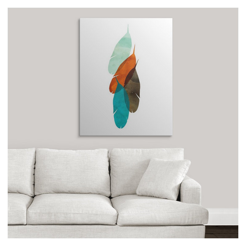 « mod plumes », impression, H 30 po x l 24 po x P 1,5 po, Toile