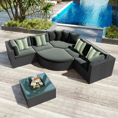 Go 7 Outdoor, Chaise longue avec coussins. Meuble résistant aux intempéries, fabrication en acier rouillé, conception modulaire, design moderne, structure de patio colorée facile à nettoyer, conception,