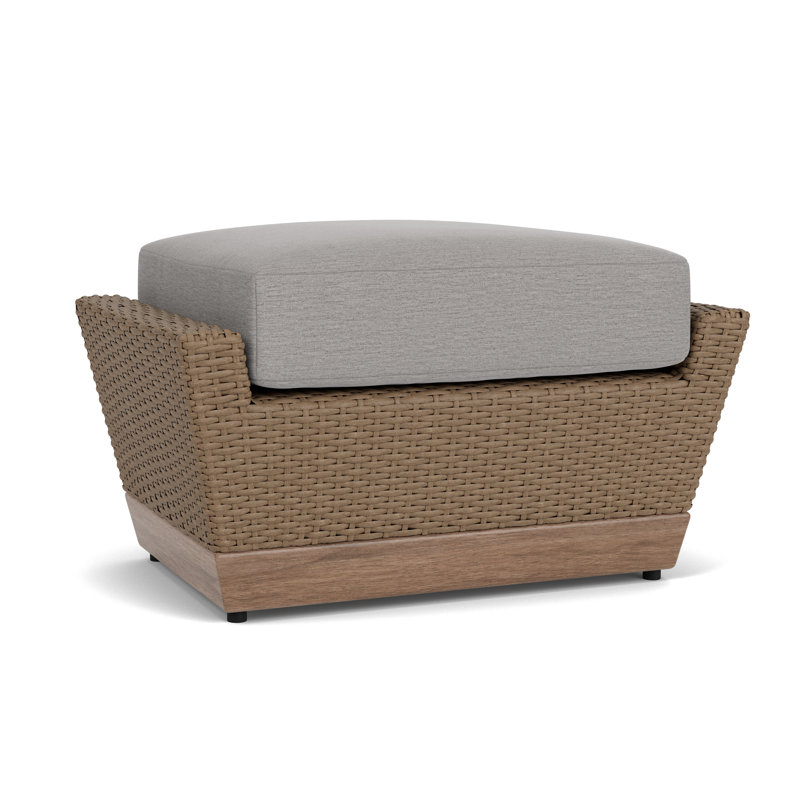 Charisma Rectangle Outdoor Ottoman Patio Ottoman, Remy Shadow