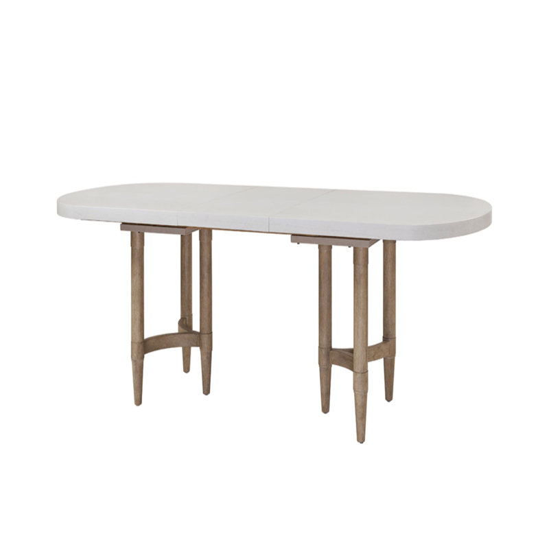 Double Pedestal Dining Table with Leaf