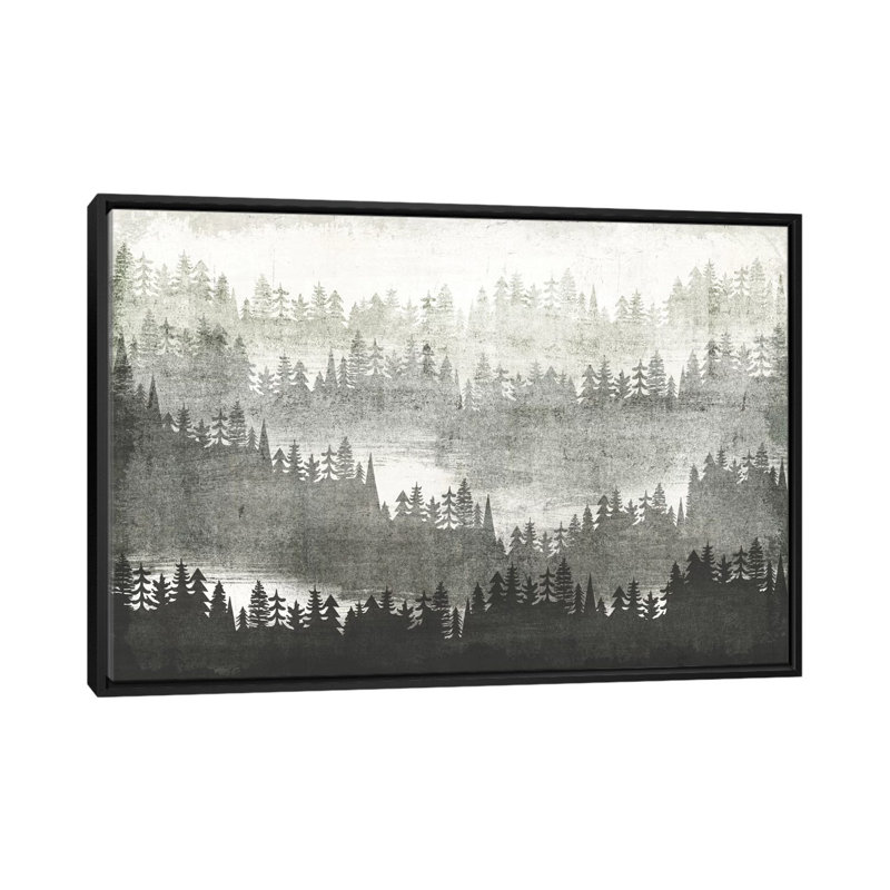 Impression montagn, H 18 po x l 26 po x P 1,5 po, Toile avec cadre noir, Aucun mat