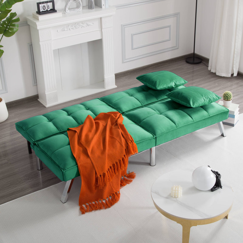Canapé-lit futon 67,7 po vert, Vert