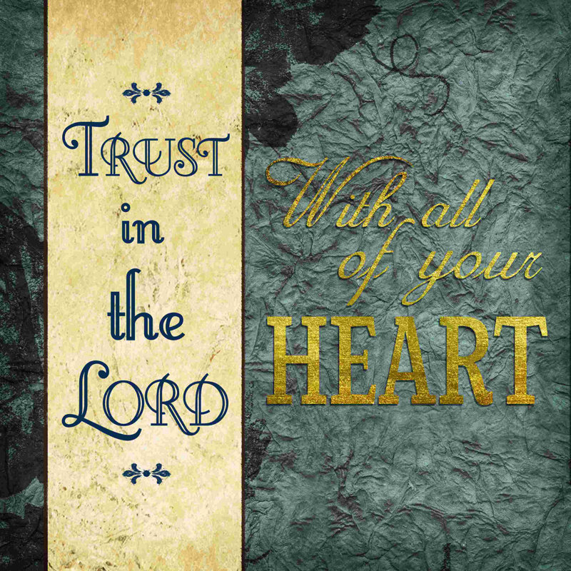 «Trust In The Lord», art textuel sur toile tendue, H 12 po x l 12 po