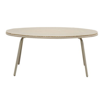 Table de salle à manger ovale blanc cassé en verre PE rotin - Rehaussez votre patio et votre jardin avec un design élégant et une grande durabilité