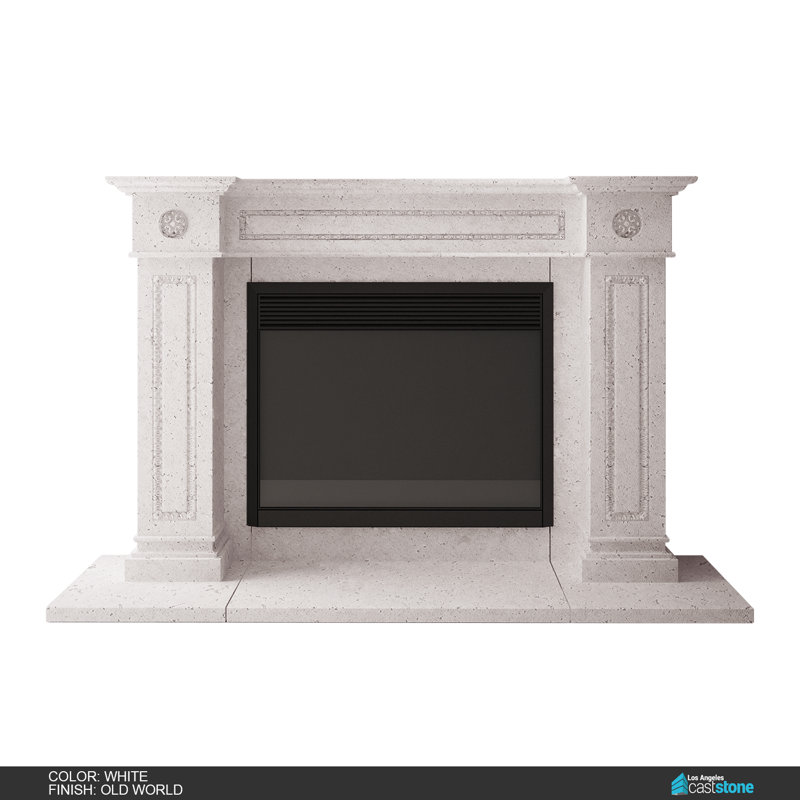 Berlin Concrete Fireplace Surround, Old World White