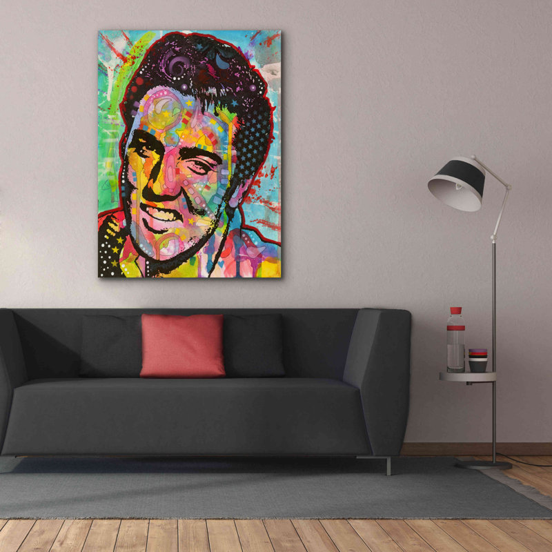 «Elvis» par Dean Russo, estampe numérique sur toile, H 54 po x l 40 po x P 1,5 po