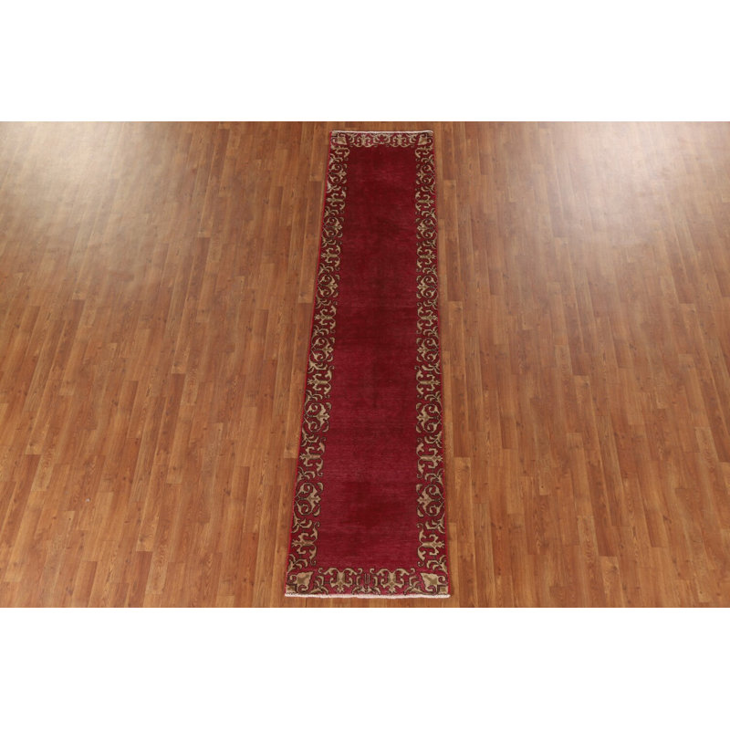Bordered Fuchsian Traditional Runner Rug 2x10