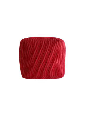 Ellett Upholstered Pouf, Red