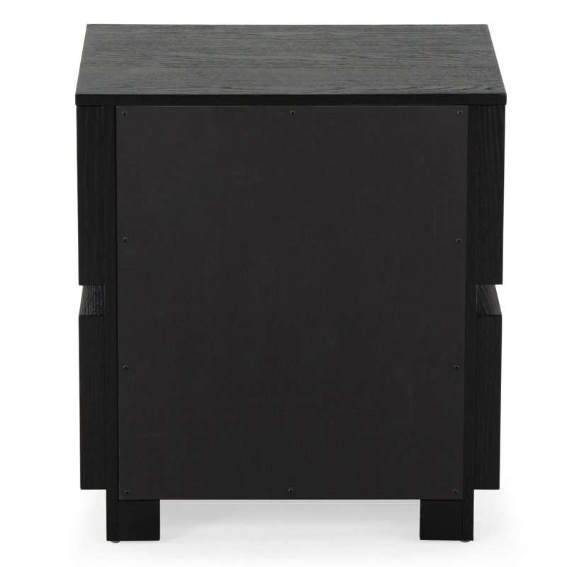 Titus 2 Drawer Nightstand, Black