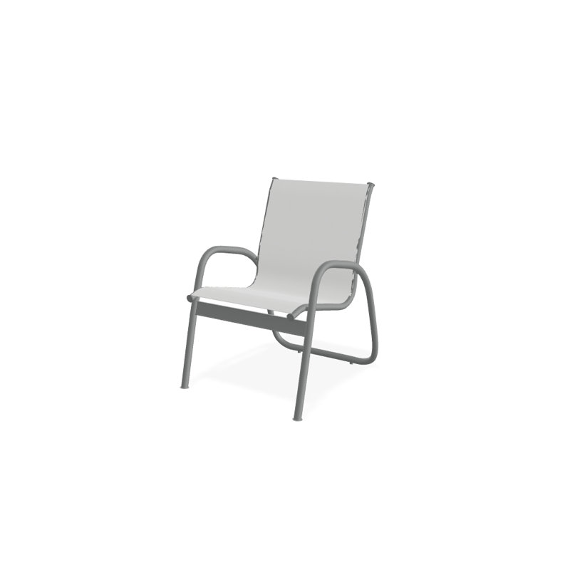 Fauteuil de patio Gardenella, Blanc 6D Sunbrella®, Graphite texturé