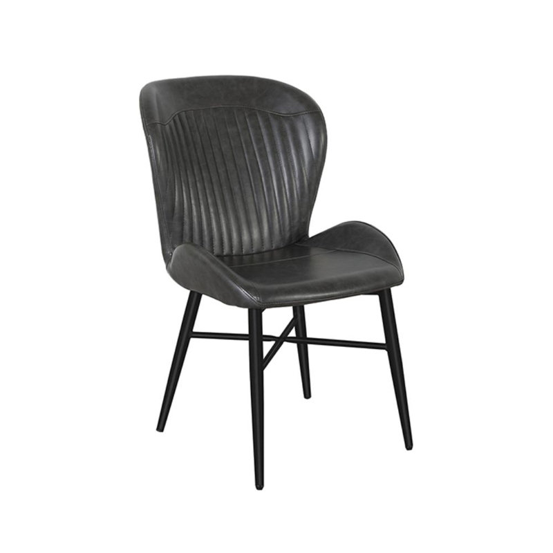 Chaise d'appoint capitonnée en noir