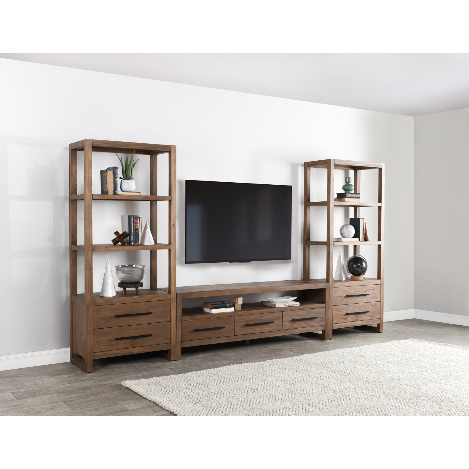Modica Pine TV Stand, Honey Brown