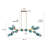 Modern Linear Chandelier With Gradient Glass Globes