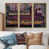 Toile avec cadre flottant or