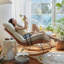 Chaise berçante moderne rembourrée-110986152