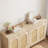 Rattan Storage Cabinet, Wooden Sideboard Buffet Cabinet With Doors And Shelves-1793013146