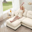 Canapé modulaire en U modulaire avec repose-pieds, tissu en chenille doux, dossier rembourré et capitonné, conception ergonomique pour les chambres et les salons