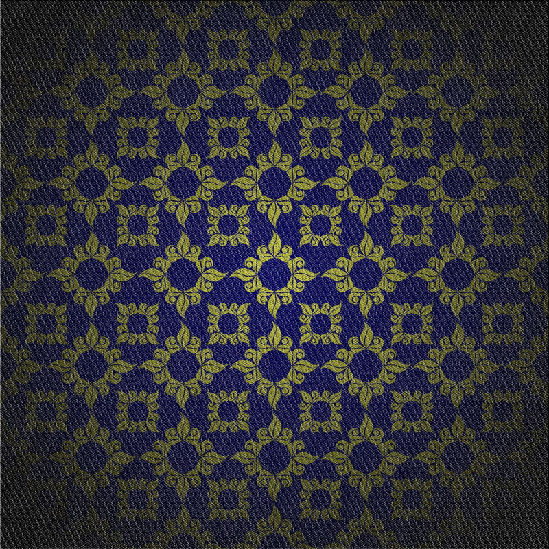 Tapis bleu/noir/jaune à tisser électrique, Carré 4 pi