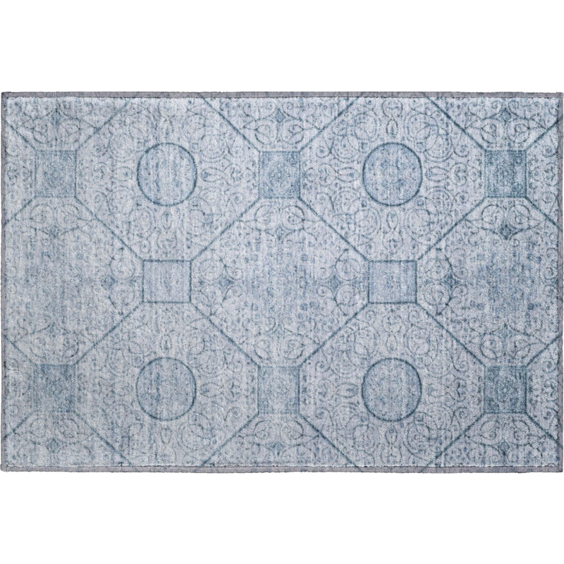 Premium Machine Washable Bucz AMF1748 Geometric Rug, Rectangle 1'8" x 2'6"