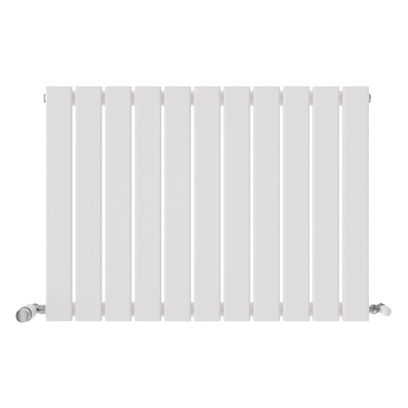 iBathUK Belgravia Horizontal Single Slim Flat Panel Radiator, 60cm H x 83.6cm W x 5.2cm D, White
