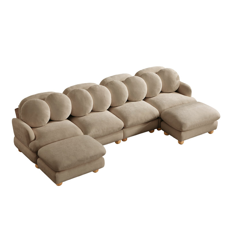 Large Modular Sectional Sofa, Camel Chenille